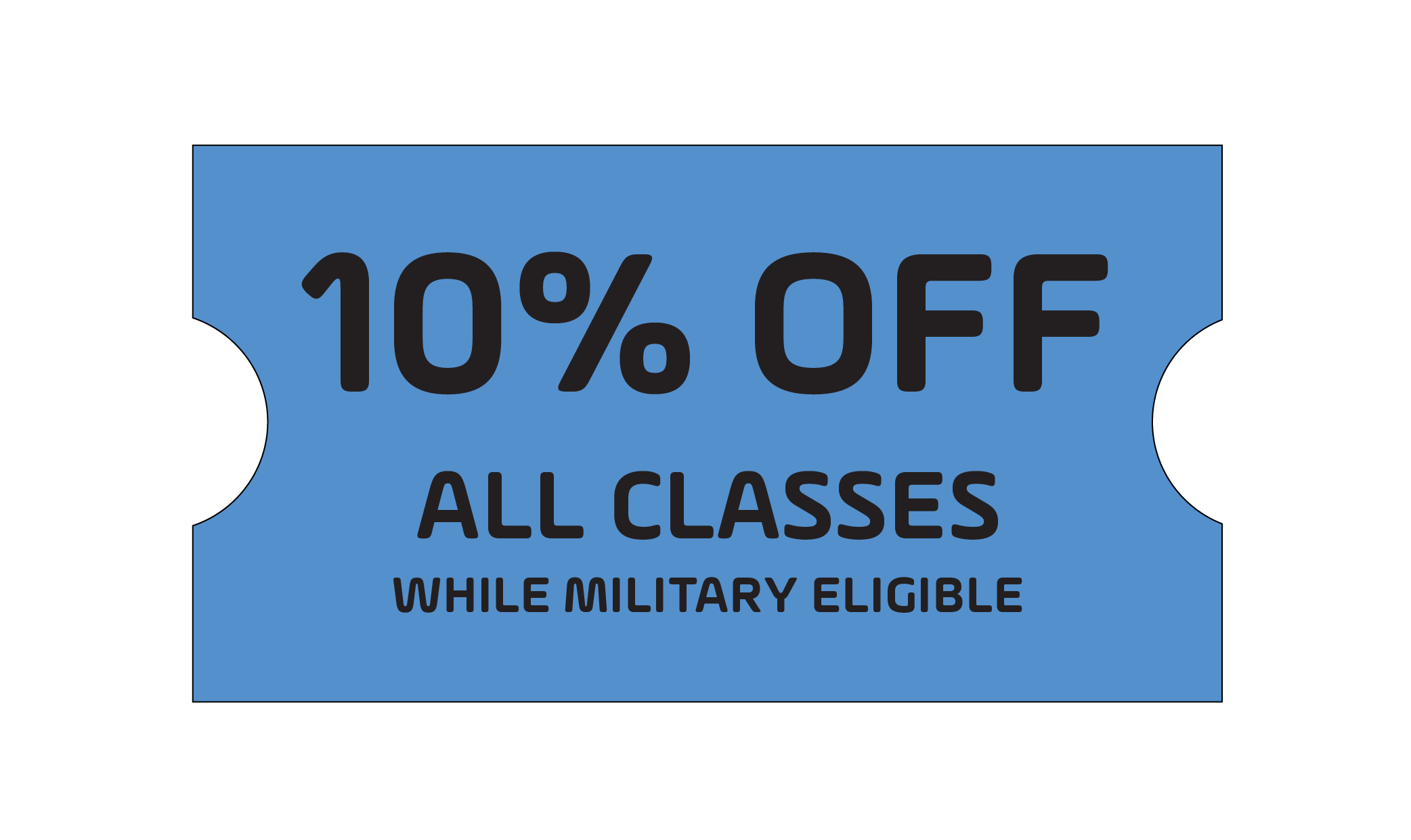 10% Off All Classes While Military Eligible